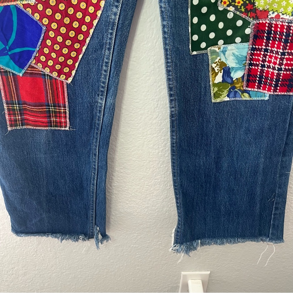 Lee Vintage Patchwork High Rise Crop Jeans - Picture 4 of 16